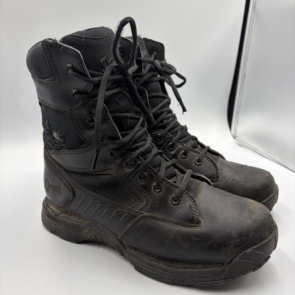 Danner Men's 9.5 D Striker Bolt Side-Zip 8" Leather Boots-Black-Size Read!